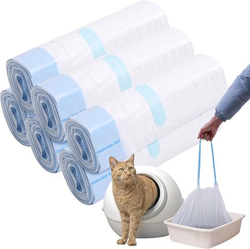 Cat Litter Box Waste Bags for Robot 4 and 3,Waste Drawer Liners,Cat Litter Box Liners, Drawstring Self Cleaning Heavy-Duty, Extra Thick Replacement Bags Liners (60 Pack) in Saudi Arabia