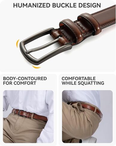 CHAOREN Mens Dress Belt - Leather Belt for Men 1 1/8" Formal - Perfect Companion to Mens Dress Shoes in Kuwait