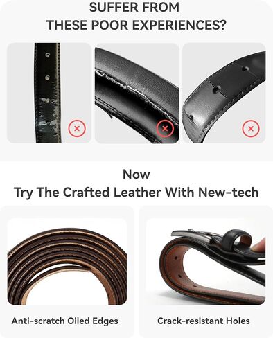 حزام فستان رجالي من CHAOREN - حزام جلدي للرجال مقاس 1 1/8 بوصة رسمي - الرفيق المثالي لأحذية الفساتين الرجالية in Kuwait
