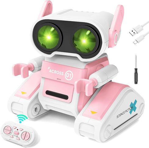 Robot Toys for Kids, 2.4Ghz Remote Control Robot Toys with Auto-Demonstration, Dance Moves, Music and LED Eyes, RC Robot Toys Gift for 3-12 Year Toddler Children Teen for Birthday Halloween Christmas in Saudi Arabia