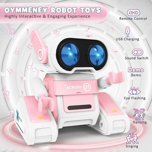 Robot Toys for Kids, 2.4Ghz Remote Control Robot Toys with Auto-Demonstration, Dance Moves, Music and LED Eyes, RC Robot Toys Gift for 3-12 Year Toddler Children Teen for Birthday Halloween Christmas in Saudi Arabia