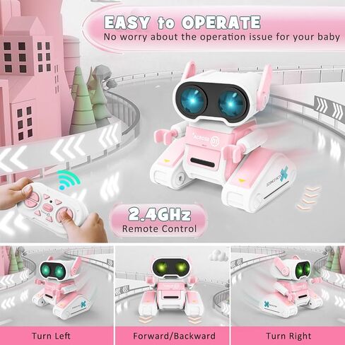 Robot Toys for Kids, 2.4Ghz Remote Control Robot Toys with Auto-Demonstration, Dance Moves, Music and LED Eyes, RC Robot Toys Gift for 3-12 Year Toddler Children Teen for Birthday Halloween Christmas in Saudi Arabia