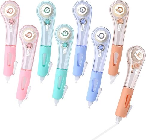 8 Pcs White Out Tape Pens, Aesthetic Correction Whiteout Tape, Comfortable Pen Shaped for Instant Corrections, Easy to Use Applicator for School Office Supplies, 6M/256" X 0.2" (Multicolor) in Kuwait