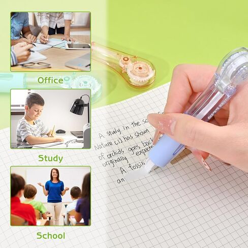 8 Pcs White Out Tape Pens, Aesthetic Correction Whiteout Tape, Comfortable Pen Shaped for Instant Corrections, Easy to Use Applicator for School Office Supplies, 6M/256" X 0.2" (Multicolor) in Kuwait