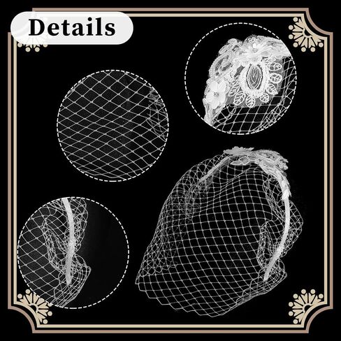 حجاب شبكي Fascinators، حجاب أسود للنساء، عصابة رأس من عشرينيات القرن العشرين مع حجاب، عصابة رأس حجاب أسود، إكسسوارات حجاب قفص الطيور الأسود، غطاء رأس عتيق لحفلات الزفاف، حفلة الشاي in Saudi Arabia