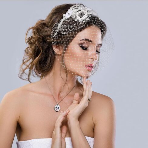 حجاب شبكي Fascinators، حجاب أسود للنساء، عصابة رأس من عشرينيات القرن العشرين مع حجاب، عصابة رأس حجاب أسود، إكسسوارات حجاب قفص الطيور الأسود، غطاء رأس عتيق لحفلات الزفاف، حفلة الشاي in Saudi Arabia