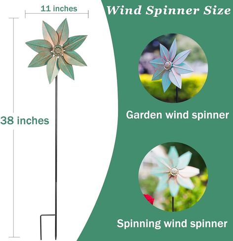 DREAMYSOUL Pinwheels for Yard and Garden, 38 Inches Metal Kinetic Wind Spinner for Outdoor Garden Patio Yard Decor in Kuwait