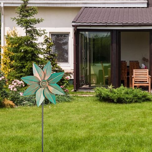 DREAMYSOUL Pinwheels for Yard and Garden, 38 Inches Metal Kinetic Wind Spinner for Outdoor Garden Patio Yard Decor in Kuwait