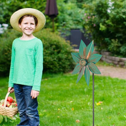 DREAMYSOUL Pinwheels for Yard and Garden, 38 Inches Metal Kinetic Wind Spinner for Outdoor Garden Patio Yard Decor in Kuwait