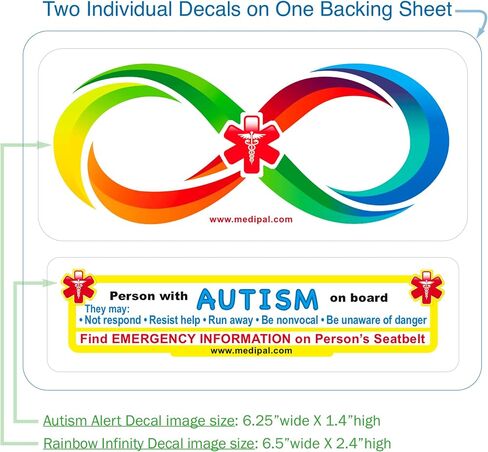 2-Decal Set Autism Awarness Symboy Infinity Symbol in Saudi Arabia