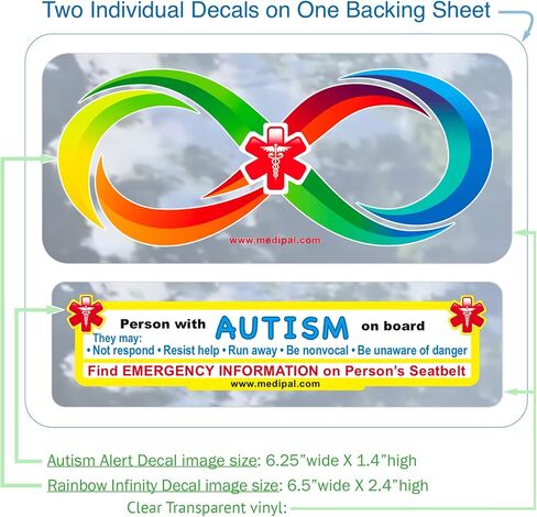 2-Decal Set Autism Awarness Symboy Infinity Symbol in Saudi Arabia