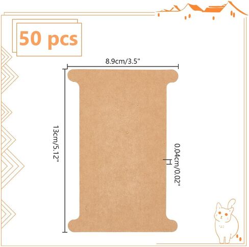 PH PandaHall 50pcs Ribbon Storage Organizer Cardboard Ribbon Spools Embroidery Floss Bibbon for Thread Holder Empty Yarn Bobbin for Cotton Thread Cross Stitch Craft DIY Sewing 5x3.5 Inch in Saudi Arabia