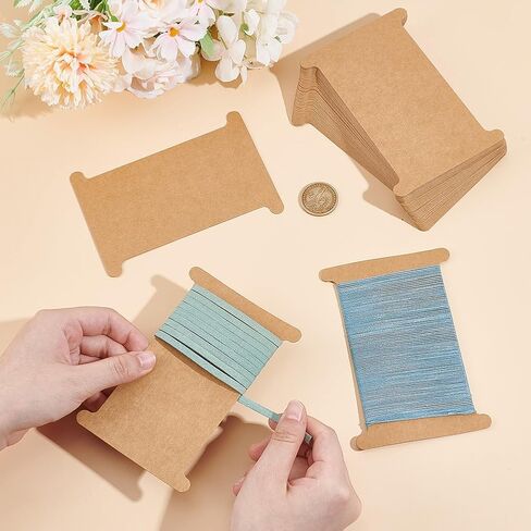 PH PandaHall 50pcs Ribbon Storage Organizer Cardboard Ribbon Spools Embroidery Floss Bibbon for Thread Holder Empty Yarn Bobbin for Cotton Thread Cross Stitch Craft DIY Sewing 5x3.5 Inch in Saudi Arabia