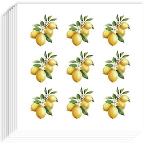 AHANDMAKER 180 Pcs Self-Adhesive Lemon Stickers, 0.82x0.94 Inch Lemon Scrapbook Paper Stickers, Fruit Planner Stickers Decals for Scrapbooking Planner Calendar DIY Crafts Party Decor Gift Bag Seal