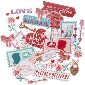 Navy Peony Vintage Valentine's Sticker Set (24 Pieces) - Cute, Waterproof, Durable | Romantic Couple Decals for Planner, Journal, Love Letters