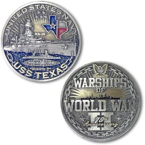 USS Texas BB-35 Battleship Warships of World War 2 Collectible Military Challenge Coin