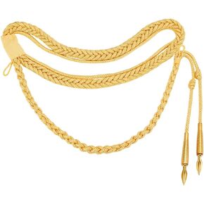 WEBEEDY Gold Shoulder Epaulets Aiguillette Shoulder Cord for DIY Clothing Decorations,Traditional Braided Shoulder Badge for Men Women Uniform Cosplay Costume Christmas Decoration Accessory Gift