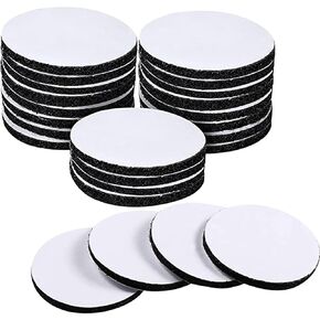 50 Pairs 2 Inch Round Hook and Loop Dots ，Double Sided Adhesive Dots, Nylon, Waterproof, Hot Melt Adhesive, High Temperature Resistant, Strong (Round)