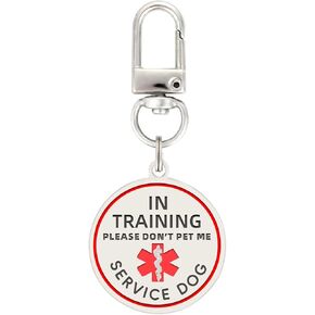 Service Dog in Training Tags for Harness, in Training Service Dog ID Tags Medical Alert Symbol Easily Attach to Dog Collar, Harness or Vest (Small-0.98 inch