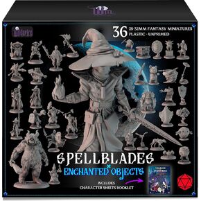 Spellblades & Enchanted Objects for DND Miniatures 28mm-32mm Player-Characters, NPC Bulk D&D Minis Unpainted Dungeons & Dragons Figures Accessories for Fantasy Tabletop RPG DND Pathfinder