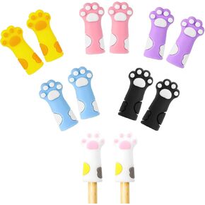 12 Pcs Knitting Needles Stoppers Cute Stitch Stoppers Cat Paw Knitting Point Protectors Knitting Needle Point Caps Knitting Needle Tip Covers Forus US 11-17 (8mm-12.75mm) Needles