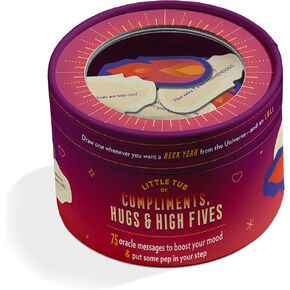 Knock Knock Little Tub of Comfints ، Hugs & High Fives: 75 Oracle Message Cards لتعزيز مزاجك ووضع بعض PEP في خطوتك
