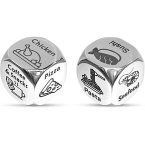 2 PCS Food Dice Food Decision Dice for copule Gift for Date Night Wedding Christmas White Elephant Birthday Gift