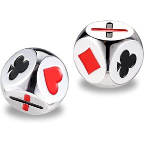 2pcs ترامب العلامة النرد ، معادن ترامب النرد لألعاب الورق ترامب مؤشر Euchre Cube Trump Marker Goker للاستخدام مع ألعاب بطاقة جسر Euchre Pinochle (Silver)