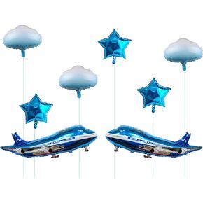 31inch Large Airplane Blue Party Decoration Airplane Balloon Birthday Party Supplies (Two airplanes)