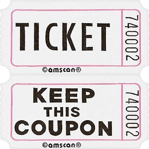 Vibrant White Double Ticket Rolls - 2" x 2" (1 Roll of 2,000 Tickets) - Durable, & Versatile for Events, Fundraisers & Giveaways