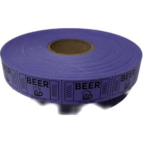 The Ticket Gurus-roll of 2000 Purple Beer Tickets Single Roll Consecutively Numbered Raffle Tickets