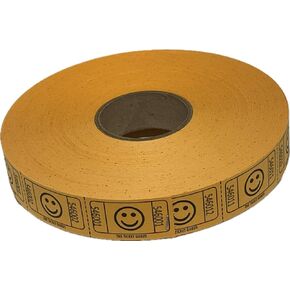 The Ticket Gurus-2000 Orange Smile Tickets Single Roll Consecutively Numbered Raffle Tickets