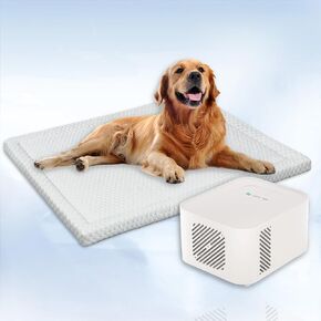 Pet Pad Cooling System for Summer, Consistent Cooling Water Mat for Dogs and Cats, No Chemical Gel or Refrigeration Needed, Machine Washable Bed, Ideal for Home and Crates (White Gray,XL)