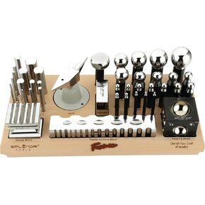 Splenor Tools Formic All in One Metal Forming Kit for Multi-Purpose Jewelry Making with Dapping Punch Set, Doming Block, Bench Block, Anvil & Swage Set w/Block