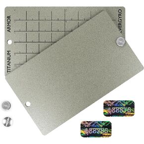 Titanium Armor Crypto Storage Wallet Metal Punch Engraving Plate Titanium Plate for Brase Post Beed Backup متوافقة مع WEDGER Nano X ، Ledger S ، Trezor ، Safepal ، All BIP39 Crypto Wallet