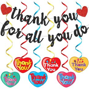 Thank You for All You Do Banner Black, Thank You Banner, We Appreciate You Banner, Employee Appreciation Decorations, Appreciation Decorations for Teacher Employee Doctor Nurse Staff Housekeeping