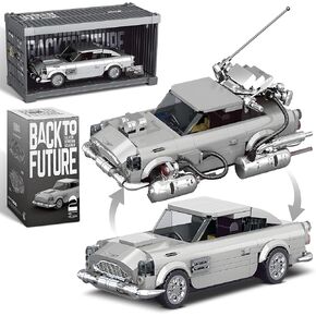 dOMOb Silver Stream Aston Martin DB5 Car Building Kit – 506 pcs Building Blocks Set w/Container Display Box – Modular Scale 1:24 Model – Bricks Toy for Kids & Adults 8+ – for Boys, Hobbyist, Collector