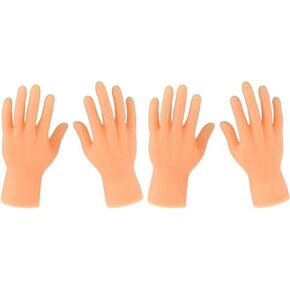 Tiny Hands Finger Puppets, 4 Pieces, 2 Left & 2 Right, Miniature Small Realistic Design
