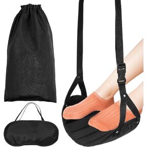 Tofficu 1 Set Airplane Footrest Blindfold Portable Eye Mask Seat Hanging Foot Hammock Sleeping Eye Mask Travel Footrest with Pouch
