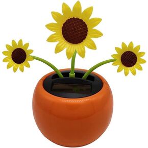 1 Pcs sunflowers,Solar Powered Dancing Flower, Decoration Gift, Swinging Dancer Toy, No Battery Required, Car Decor, Sunflower/White Flower Learning and Education (Sun Flower)
