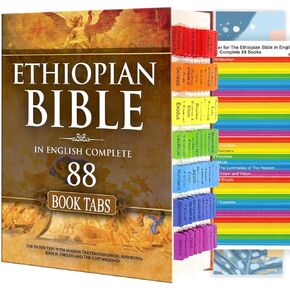 Index Tabs for The Ethiopian Bible in English Complete 88 Books.72 Color Coded Laminated Durable Tabs, 68 Books Chapter Tabs of The Ethiopian Bible,1 Placement Guide Card (Book Not Included)