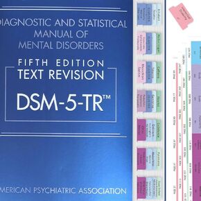 علامات تبويب فهرس DSM-5-TR 2022 تمت ترقيتها-علامات تبويب DSM-V-T-T-T-TR المطبوعة ، 100 مع دليل واضطرابات الوصف-لشراء التشخيص والإحصائي.