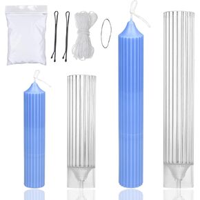 MILIVIXAY 2pcs Pillar Candle Molds for Candle Making - Candle Mold for Beeswax - Candle Making Molds - 60 Ft. of Wick, A Mold Sealer and 2 Candle Wick Holders Included as a Gift