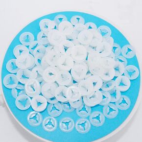 ARTCXC 150pcs غسالات بلاستيكية صغيرة ثلاثة غسالات شوكة مصممة لدمى دمية دمية دمية دمية الحيوانية والأنف من 9-14 ملم