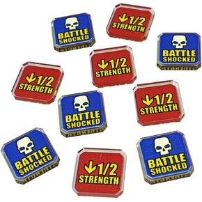 LITKO Upgrade Tokens | Compatible with Warhammer 10th Edition | Half-Strength | Battle Shocked | Wound | Movement | Modifier | WH40Kv10 (Half Strength/Battle Shocked)