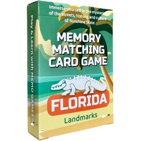 Memory Matching Card Game - Florida Landmarks – Fun & Educational Family Concentration Game for Teens, Adults & Seniors – Travel Pack