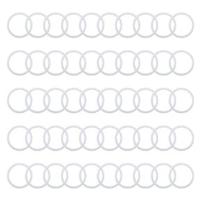 Semetall Floral Macrame Dream Catcher Ring Hoops,3 Inch White Plastic Rings,Wreaths Craft Hoops-50 Pack
