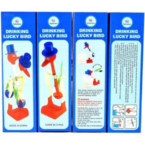 Forum Novelties 4 PCS The Famous Lucky Drinking Bird, Magic Drinking Bird