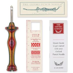 The Oxford Punch Needle #10 (1/4 inch Loop) Regular Point Punch Needle | Patented Design | Ergonomic Colorful Symfonie Wood Handle | Electropolished Steel Tip | Ideal for Rug Hooking