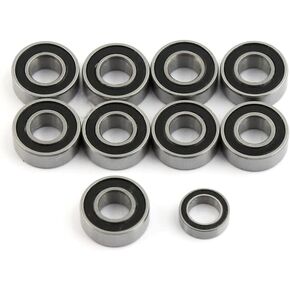 Ball Bearing 10pcs Chrome Steel Rubber Seals for Tamiya 1/12 Lunchbox Upgrade Parts